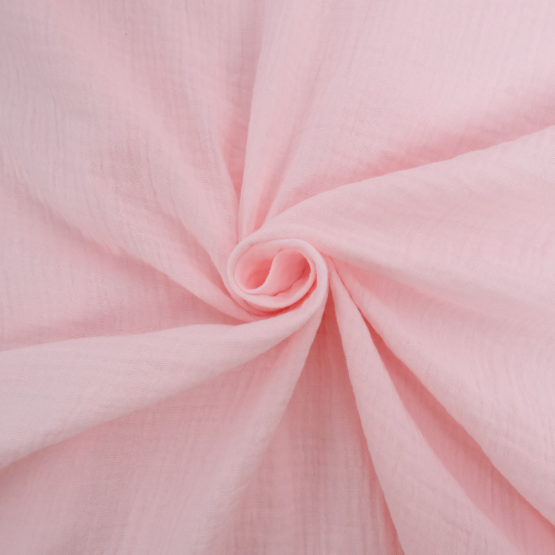 Double Gaze Unie 135CM rose tendre - Maison Klem